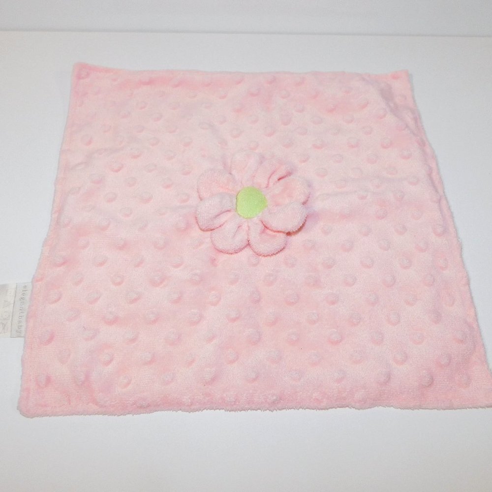 Elegant Baby Pink Flower Baby Security Blanket Nunu Lovey